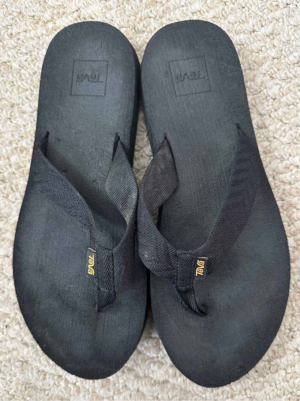 Teva Mush II Women's Flip Flop Sandals Black Size 8
